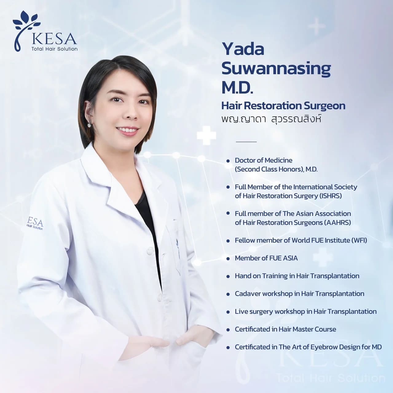 Yada Suwannasing - Hair Transplant Surgeon at Kesa Hair Clinic